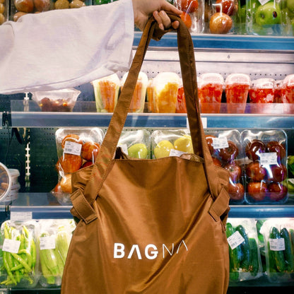 BAGNA Fold - Flat Chocolate Tote Bag — Carry Your Full Shop in One Lift | UAE - BAGNA Tote Tote Bag UAE