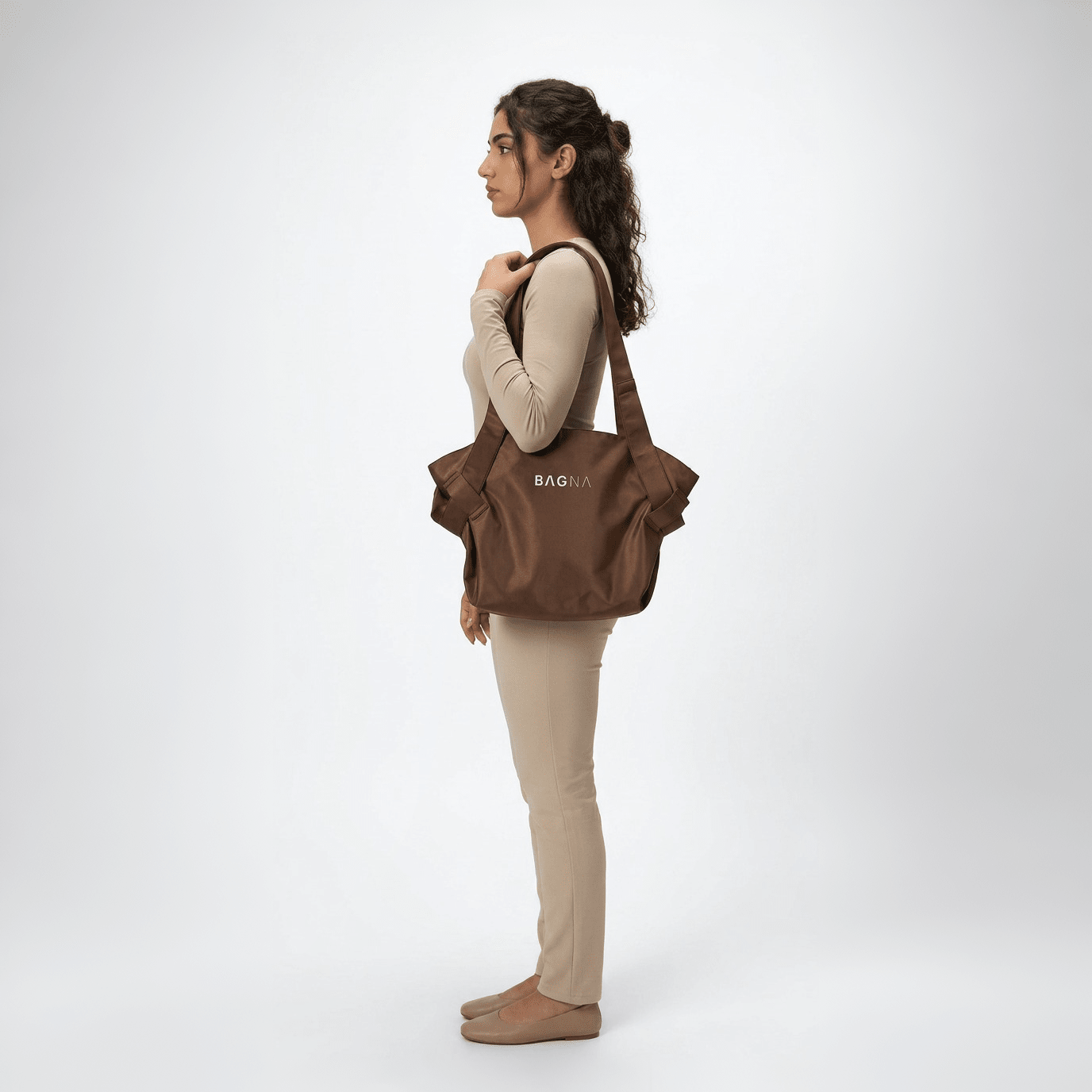 BAGNA Fold - Flat Chocolate Tote Bag — Carry Your Full Shop in One Lift | UAE - BAGNA Tote Tote Bag UAE