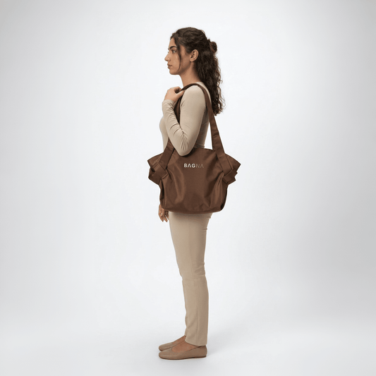 BAGNA Fold - Flat Chocolate Tote Bag — Carry Your Full Shop in One Lift | UAE - BAGNA Tote Tote Bag UAE